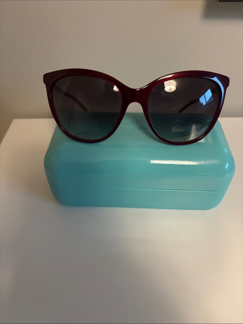 Tiffany Women's Cat-Eye Sunglasses in Deep Burgundy
